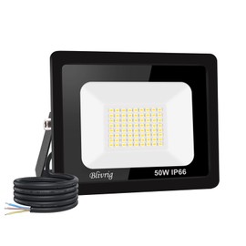LED Outdoor Spotlight 50 W Super Bright Outdoor Spotlight, IP66 Waterproof LED Floodlight, 5000 LM Floodlight, LED Outdoor Spotlight, 6000 K Cool White LED Outdoor Spotlight for Garden, Courtyards,