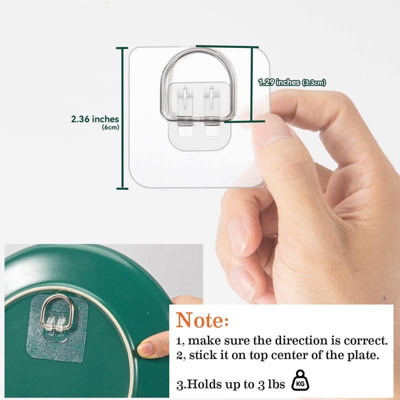 LINGTONG 20 Pack Plate Hangers for The Wall, Premium Adhesive