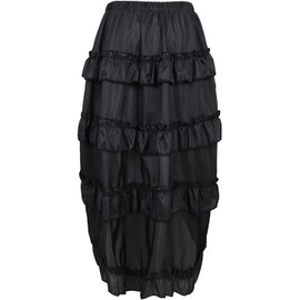 ADELCE Women's Steampunk Gothic High Low Cyberpunk Victorian Skirt Medieval Renaissance Skirts Cosplay Outfits Black S