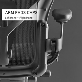 BROODAY Vinyl Arm Pads Caps for Herman Miller Classic Aeron Chair Graphite Size A, B, and C,Office Chair Arm Pads,Black,Aeron Chair Replacement Parts