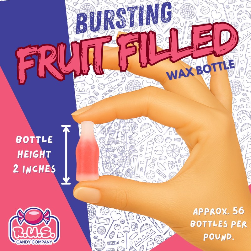 Old-Fashioned Wax Bottle Candy – 1 Lbs Bulk Pack –
