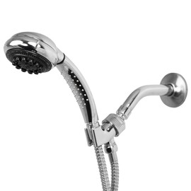 Sunbeam Shower Massager High Pressure Handheld Massage Spa with Long Shower Hose, 8-Function, Chrome