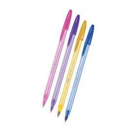 BIC Bolígrafo Cristal Fashion Punto Grueso 1.2mm Colores Vivos Escritura Suave y Fluida Surtido de Colores 10 Piezas