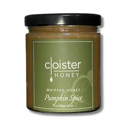 Cloister Honey Whipped Honey - Pumpkin Spice (9 oz) | Hand Crafted | Raw Artisan Honey | 100% Pure, Raw & Unfiltered | All Natural | Made in USA |