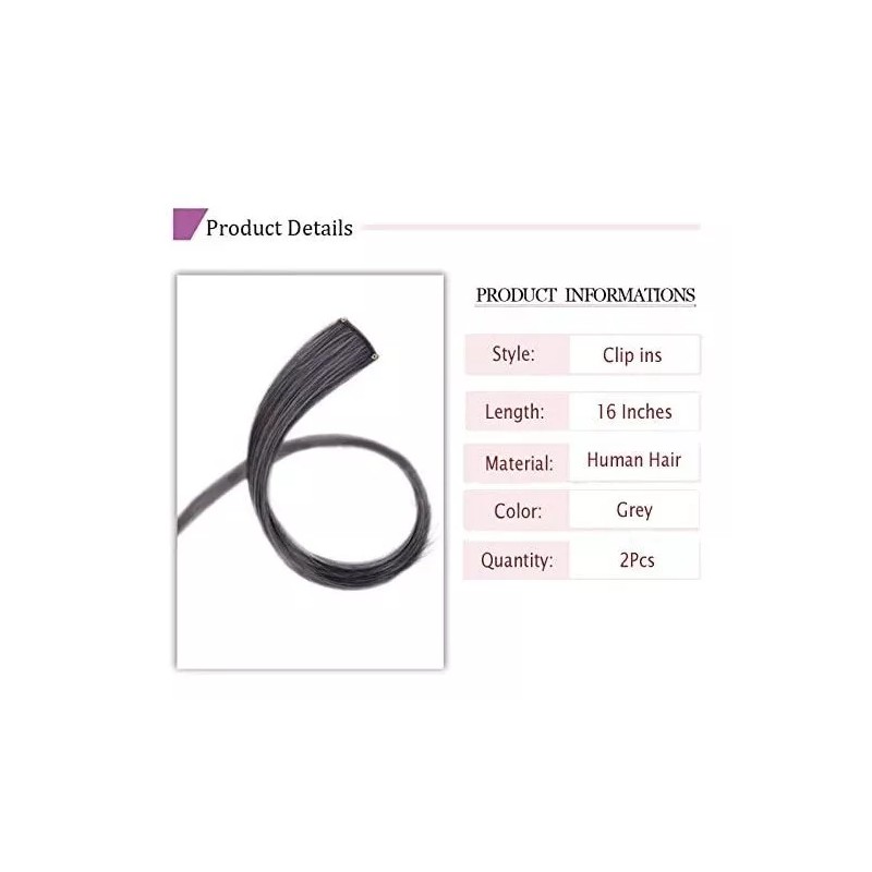 QNI-LMB Extensiones De Cabello Color Gris - Cabello 100% Natural