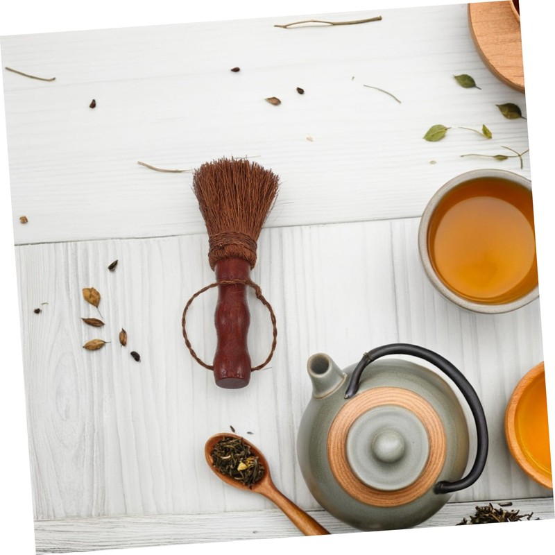 FRCOLOR Tea Tray Cleaning Brush Soft Bristles Wooden Handle Multi
