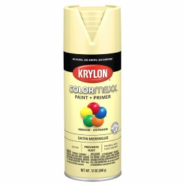 Krylon COLORmaxx Satin Meringue Yellow Spray Paint and Primer 12 oz Rust Prot...