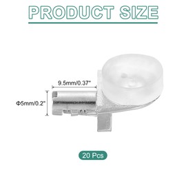 uxcell 20Pcs Shelf Support Pegs, 5mm Shelf Support Pins with Silicone Suction Cups, Metal Support Pegs Holder for Kitchen Cabinet Bookcase (Silver)