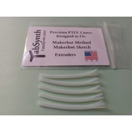 TabSynth Teflon Guide Tubes or  Makerbot Method Extruders (5 Pack)