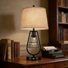 cattino Farmhouse Table Lamps with USB Ports, Industrial Bedside Lamps
