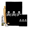 Christopher Condents Garden House Flags Kit Coastal Pirate Ship Skull