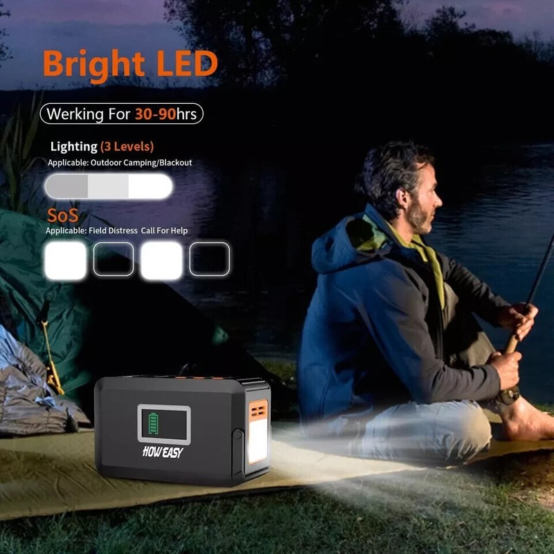 HOWEASY 120W Portable Power Station, 88WH Solar Generator, Lithium Battery