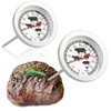 com-four® 2x Bratenthermometer aus Edelstahl - analoges Fleischthermometer bis 120
