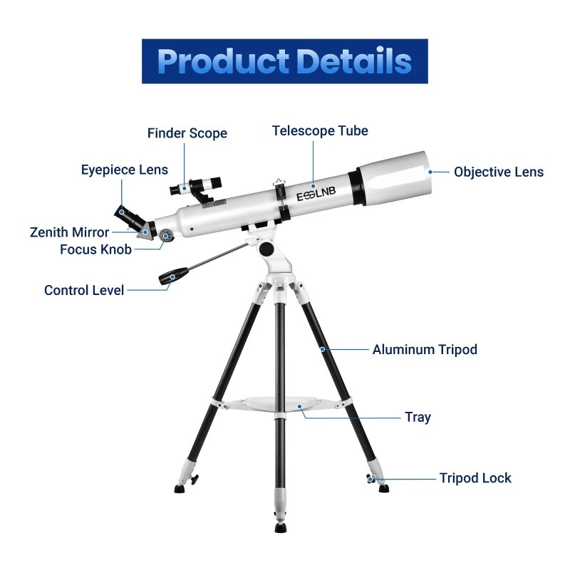ESSLNB 70080 Professional Telescope 70X W/ Star Tracking APP for