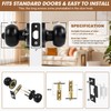 RAZCC Privacy Door Knobs, 2 Pack Matte Black Door Knobs