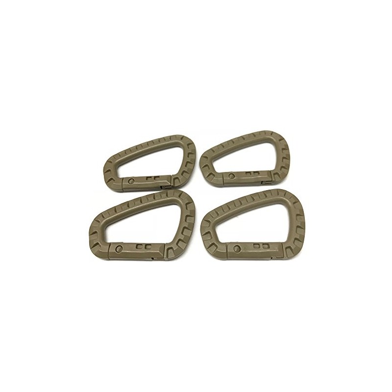 Rebias NS-MILI-CARA4-BE Tactical D-Shaped Accessory Keychain Hook Lock Military Carabiner