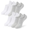 ZEROLEEWS No Show Socks Womens 4/6 Pairs Black White Gray
