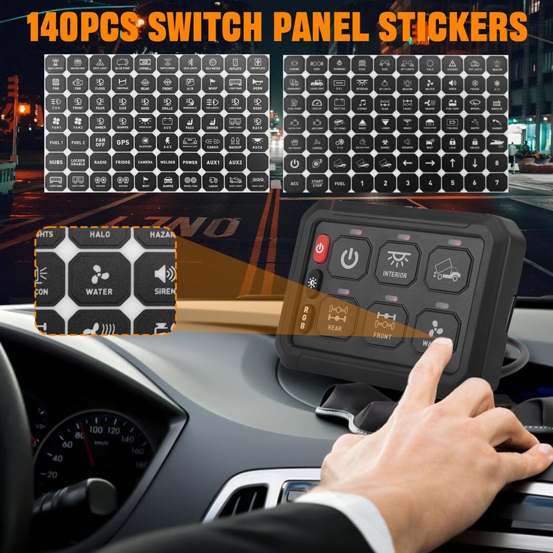 Chelhead 140PCS Universal Switch Panel Stickers Compatible with P1-6/8/12 Gang