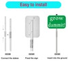 Grow Dammit Garden Signs with 28-inch metal stake, 10x7inch Metal