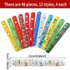 Slap Bracelets, Pack of 24/36/48 Christmas Snap Bracelets, Christmas Slap