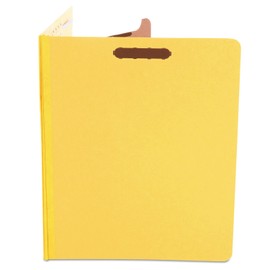 Universal Bright Colored Pressboard Classification Folders, 2" Expansion, 1 Divider, 4 Fasteners, Letter Size, Yellow Exterior, 10/Box