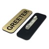 Greeter 1 x 3" Name Tag, Brushed Gold (10 Pack)