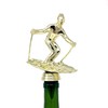 Skiing Wine Bottle Stopper - Handmade with Stainless Steel Base