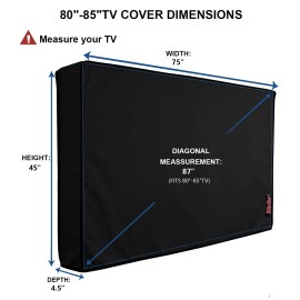 Ibirdie Outdoor TV Cover 80 to 85 inch Weatherproof, Cover Size 75''L x 45''H, Waterp...