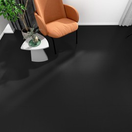 12''x12'' Black Peel and Stick Floor Tile 16PCS Waterproof Vinyl Flooring Tile for Bathroom Self Adhesive Wall Panels for Bedroom Sticky Tiles for Kitchen RV Black Stick on Tiles Home Laminate Floor