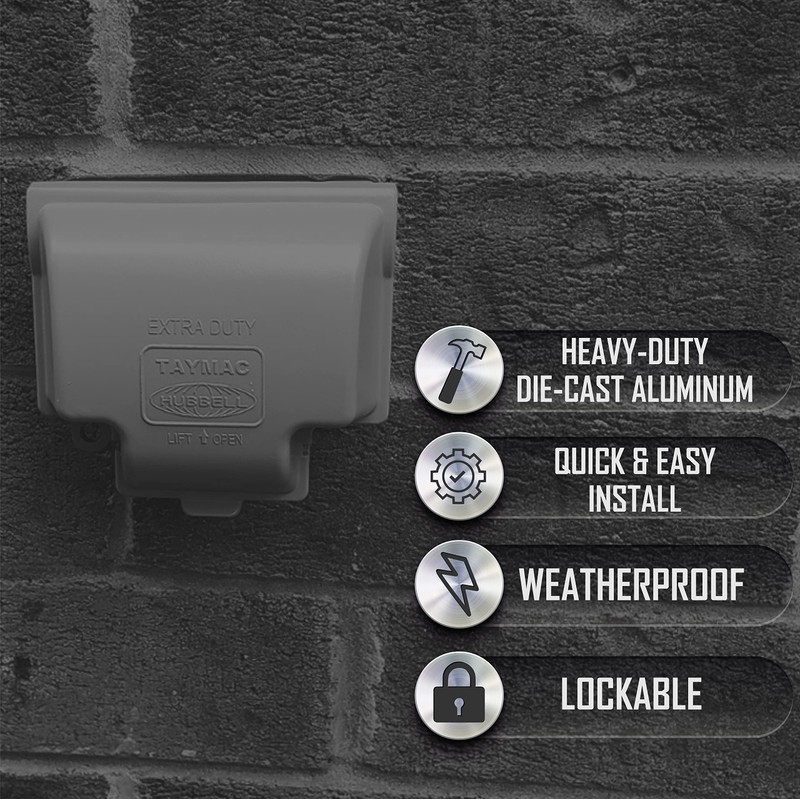 TayMac MX3300 RaynGuard Extra Duty Metal Weatherproof in-Use Cover, 1-Gang,