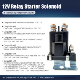 SIDMILE 9601073 87671629 12V Relay Starter Solenoid Fit for Case IH Baler RB454 RB464 RB564 Fit for New Holland TR70 TR75 1078 1079 1085 C175 C185 L125 L140 LS170 LS180