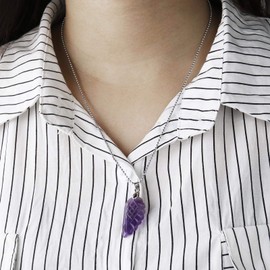 Create idea 6Pcs Natural Stone Angel Wings Pendant with 6Pcs Chain Necklace Set Mixed Color Jewelry Carved Gemstone Charm