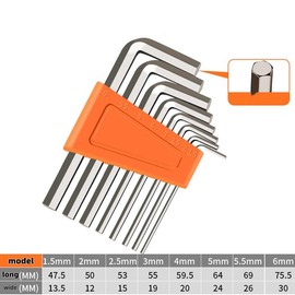 ZMSHANGMAO Hex Key Set, 8-Piece Metric Allen Wrench Set 1.5-6mm, L-Shaped Spanner with Key Ring