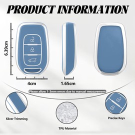 TOOMUME Key Case TPU Car Key Case Fits Renault Twingo Kangoo Clio Symbol Kwid Dacia Logan Sandero Stepway Duster Dokker, Key Cover Protection Key Shell - Smart Key