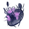 Caprilite Navy Blue and Lilac Sinamay Disc Saucer Fascinator Hat