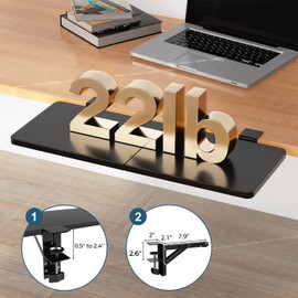 CALASK Desk Extender, 27.16" X 9.45"Large Size Clamp-on Foldable Keyboard Tray, Table Mount for Sit Stand Desks(Black)