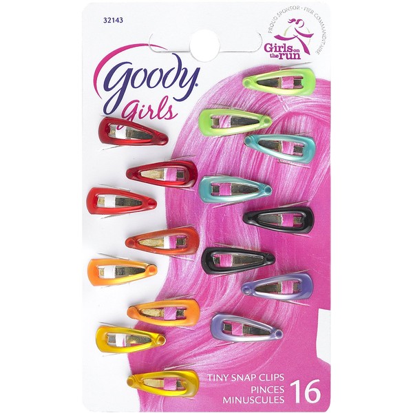 Goody Girls Mini Epoxy Contour Hair Clips, 16 Count (Pack of 3)