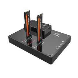 Dual Bay NVMe Docking Station, MAIWO M.2 Duplicator with NVMe Clone(Max 10Gbps),M.2 Dock with Power Switch,Compatible with Windows, MAC OS, Linux