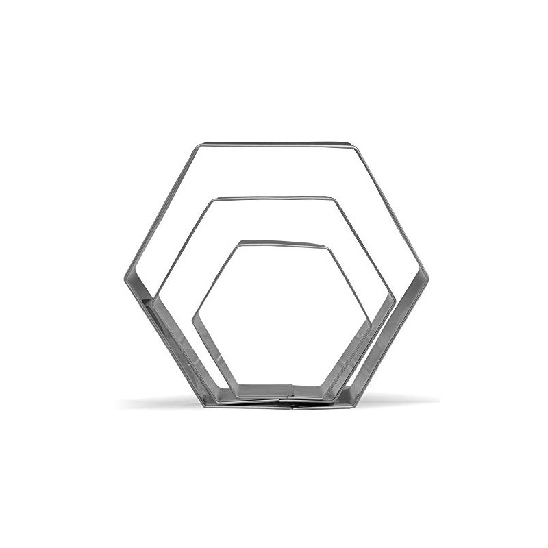 Large Hexagon Cookie Cutter Set - 5”,4”,3” - 3 Piece