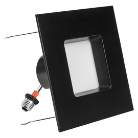 Maxxima 6 in. 5 CCT Retrofit Recessed Square LED Downlight, Black Trim, 950 Lumens, Color Selectable 2700K-5000K (2700K/3000K/3500K/4000K/5000K), Dimmable, 90 CRI, Ideal for Kitchen, Bathroom, Bedroom