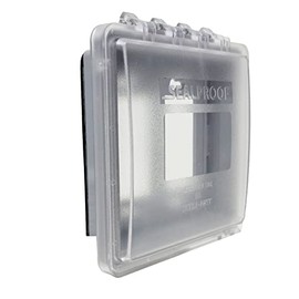 Sealproof Slim 2-Gang Shallow Not In Use Weatherproof Outdoor Outlet Cover | Lockable, 45 Configurations, Low Profile