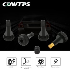 CDWTPS TR415 Tire Valve Stem, Rubber Snap-in Short Black Tire Valve Stem for Tubeless 0.453 Inch 11.5mm Rim Holes on Standard Vehicle Tires(100pcs/Bag)
