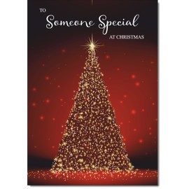 doodlecards Someone Special Christmas Card Red Christmas Tree Large A4 Size Christmas Card for Someone Special with Plain Envelope