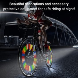 Heilok 72 PCS Cycling Reflectors Bicycle Wheel Spoke Reflectors and 1 Roll Bicycle Reflective Tape High Visibility Bicycle Reflective Strip Safety Warning Mark for All Bicycles - Easy Mount