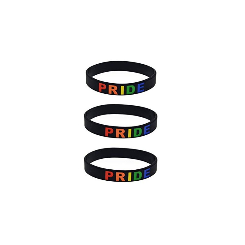 JOYID PRIDE Gay Rainbow Bracelets Silicone Rubber Wristbands Bracelets-3pcs