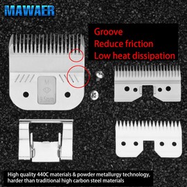MAWAER 9.5mm Pet Clipper Replacement Blade for A5 Style Detachable Pet Clipper with Ceramic Blades + 440C Stainless Steel fit Most Andis, Oster, Wahl A5 Clippers (3/8 Inch-9.5mm)