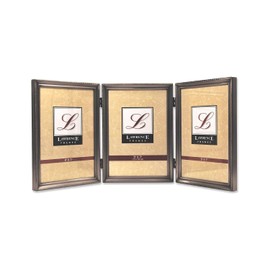 Lawrence Frames Bead Border Design, 5x7 Triple, Pewter
