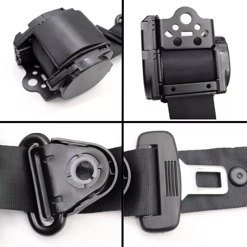 C-HORSE 2 Retractable 3 Point Safety Red Seat Belt Straps