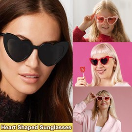 8 Pairs Heart Sunglasses Love Glasses, Colorful Heart Party Glasses, Candy Color Fashion Sunglasses for Women Party Favors