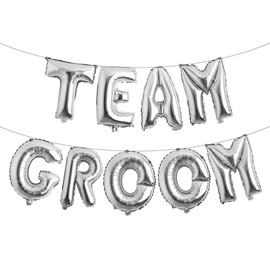 Team Groom Party Decoration Groom To Be Sash Bachelor Party Decoration Groom Balloons Groom To Be Party Decoration Party Supplies Favors (TEAM GROOM Silver)